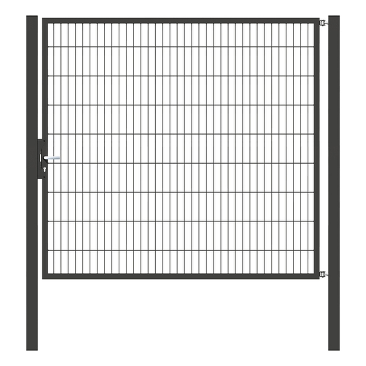 Alberts Einzeltor Flexo, Typ 6/5/6, 1800 x 2000 mm, Pfosten: 80 x 80 mm, Stahl roh, feuerverzinkt, anthrazit kunststoffbeschichtet RAL 7016 - 1 Stk.