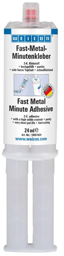 WEICON Fast-Metal Minutenkleber, Flüssigmetall Epoxidharzklebstoff, 24 ml, grau WEICON Fast-Metal Minutenkleber, Flüssigmetall Epoxidharzklebstoff, 24 ml, grau