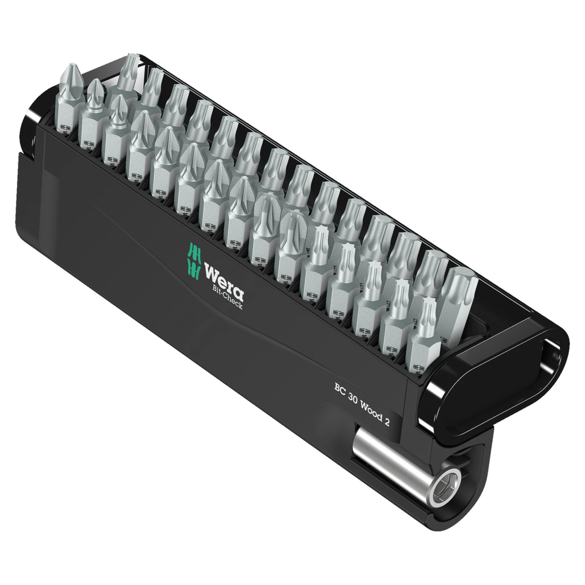 Wera Bit-Set Bit-Check 30 Wood 2 für Holz, 30-teilig, PH, PZ und TORX x 25 mm, zähhart, mit Universalhalter