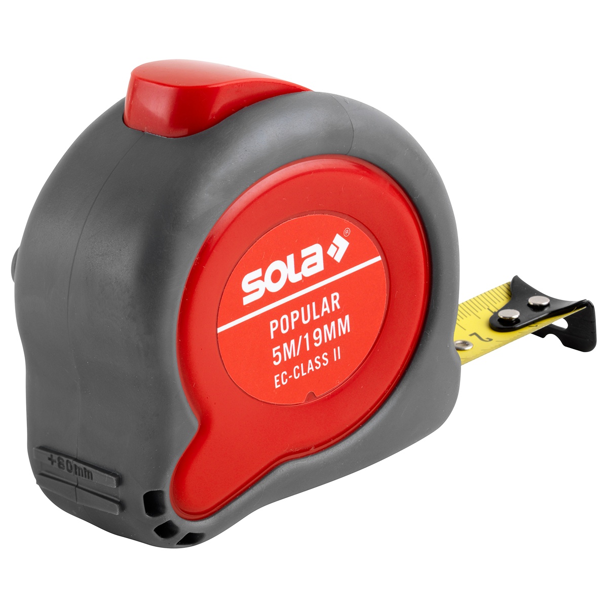 Sola Rollbandmaß POPULAR PP 5, 5 m x 19 mm, EG-Genauigkeitsklasse II, Stahlband gelb
