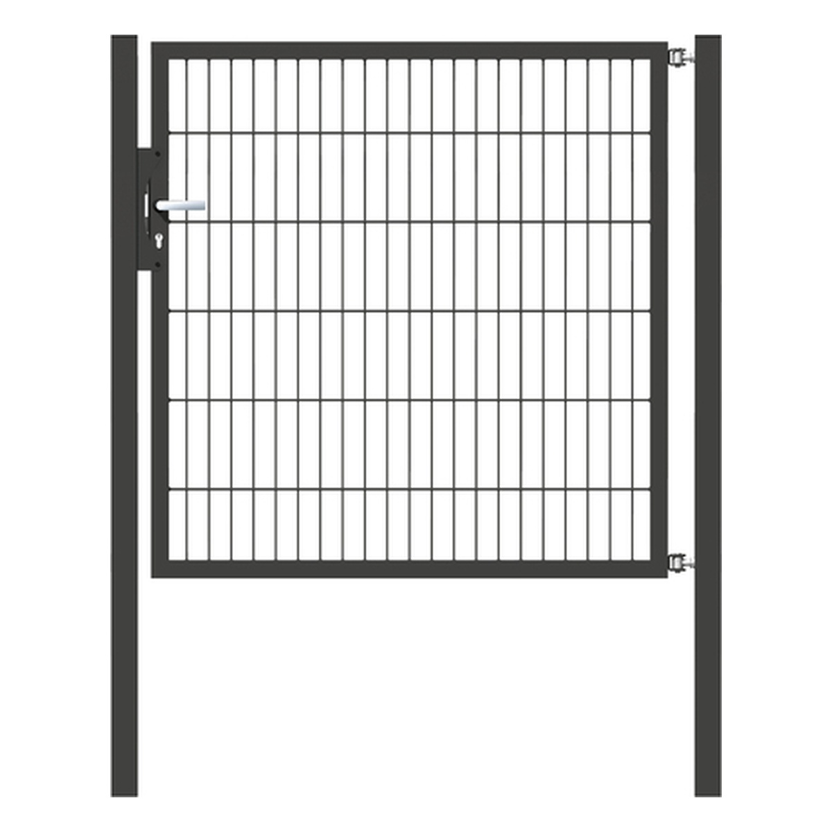 Alberts Einzeltor Flexo, Typ 6/5/6, für Zaunhöhe 1200 mm, 1250 mm breit, anthrazit RAL 7016 - 1 Stk. Alberts Einzeltor Flexo, Typ 6/5/6, für Zaunhöhe 1200 mm, 1250 mm breit, anthrazit RAL 7016 - 1 Stk.