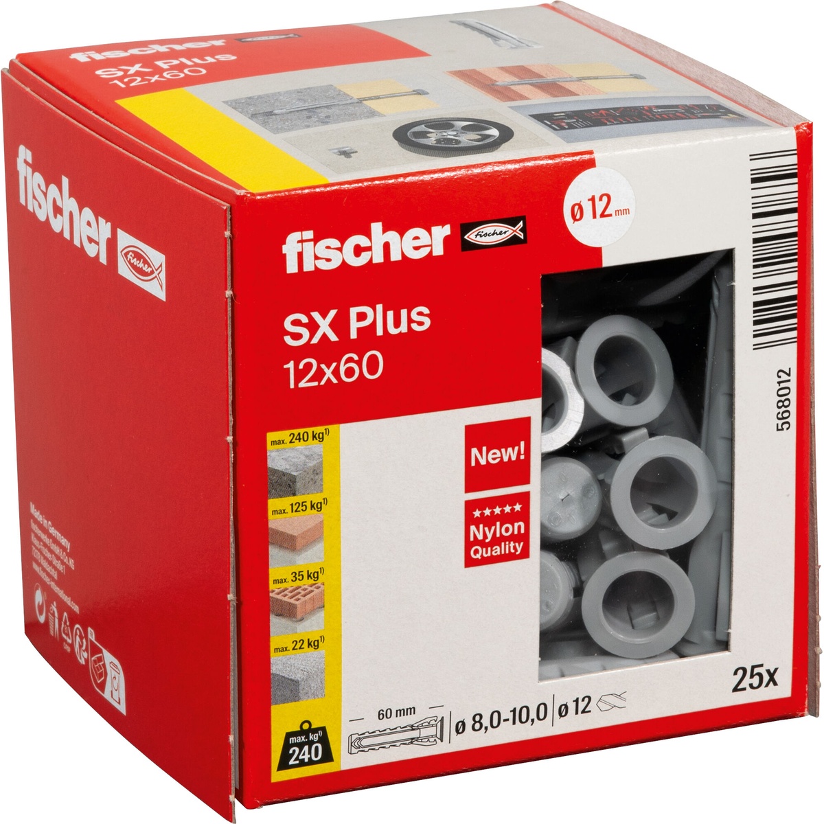 Fischer Dübel SX Plus 12x60 mm 25 Stk. Fischer Dübel SX Plus 12x60 mm 25 Stk.