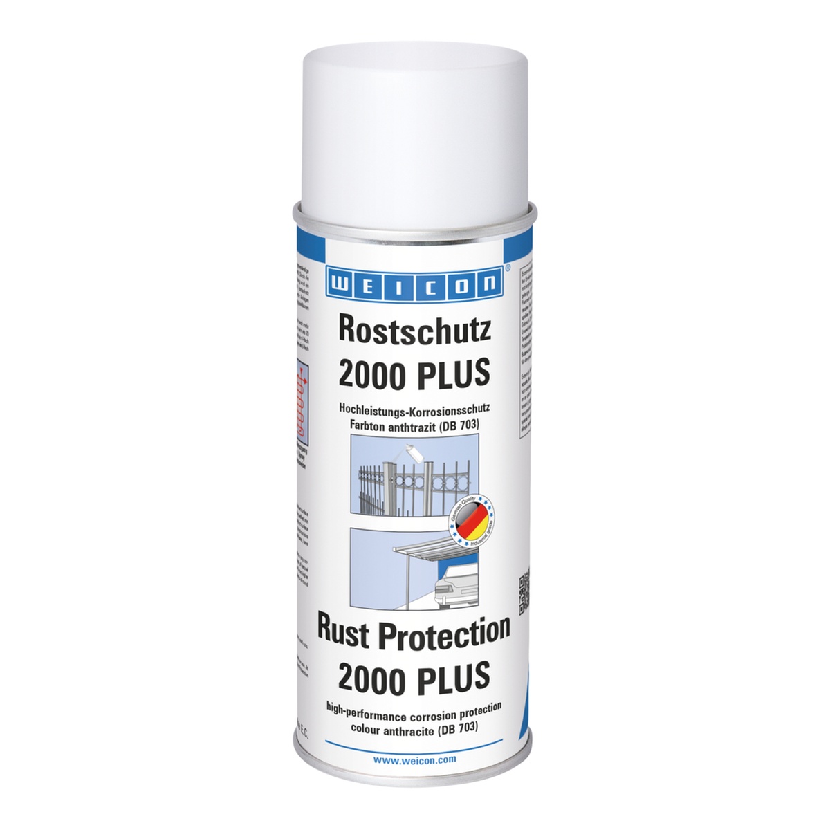 WEICON Rostschutz 2000 PLUS anthrazit, korrosions- und witterungsbeständige Oberflächenbeschichtung, 400 ml