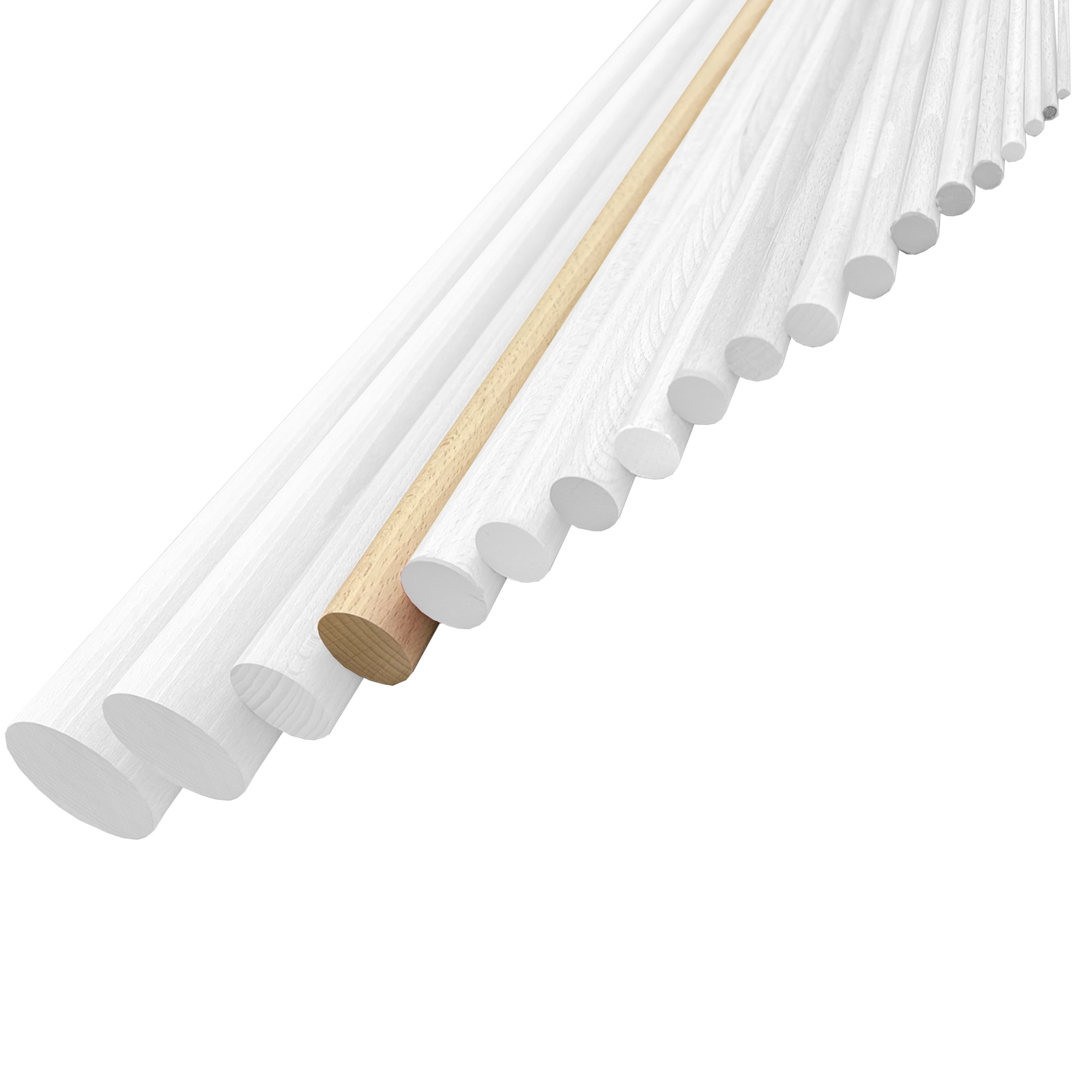 Facett Rundstab Buche 35 x 1000 mm, glatt - 1 Stk. Facett Rundstab Buche 35 x 1000 mm, glatt - 1 Stk.