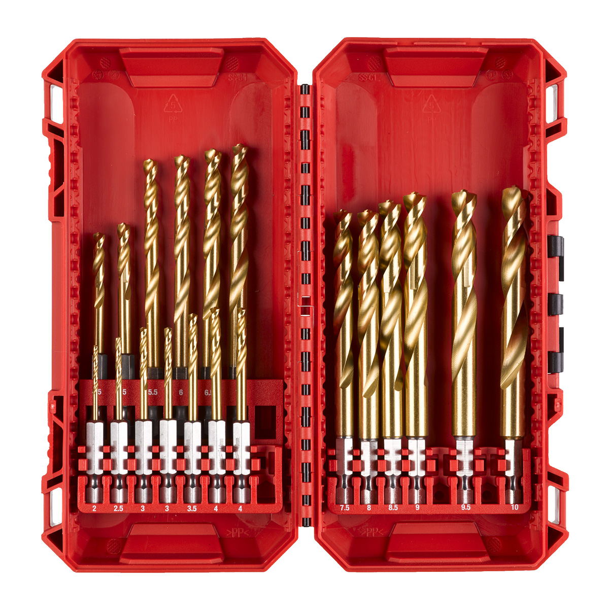 Milwaukee Metallbohrer-Set SHOCKWAVE RED HEX HSS-G TiN, 19-teilig, 2 bis 10 mm, 1/4 Zoll Sechskant