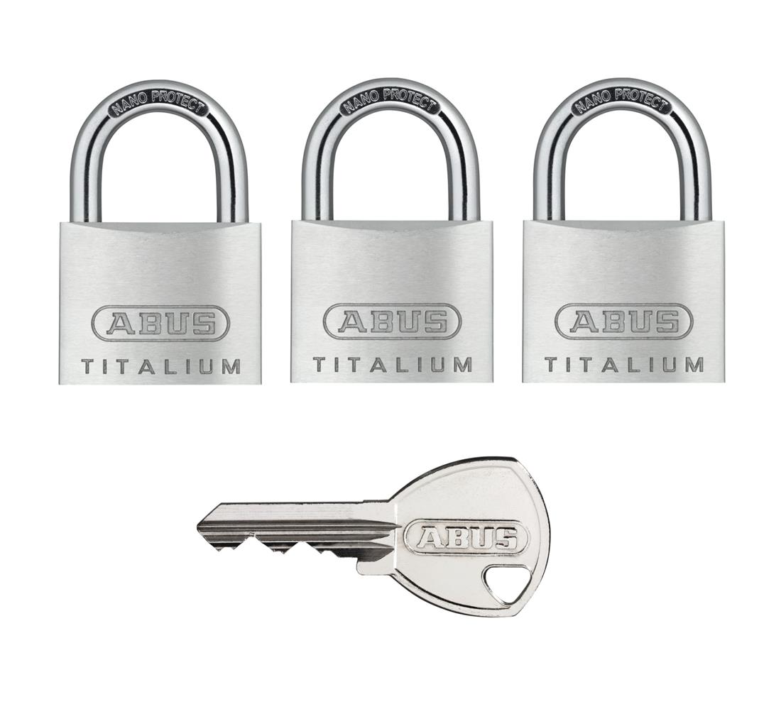 ABUS TITALIUM Hangschloss 64TI/40 Triples B/SB 3er Set