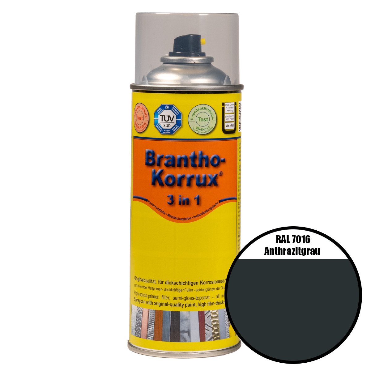 Brantho-Korrux "3 in 1"-Komfortdose RAL 7016 anthrazitgrau 400 ml Brantho-Korrux "3 in 1"-Komfortdose RAL 7016 anthrazitgrau 400 ml