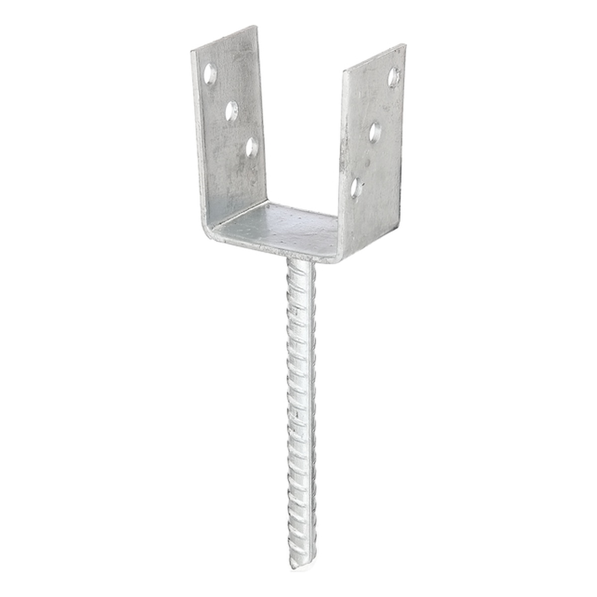 Alberts U-Pfostenträger mit Betonanker aus Riffelstahl, 81 x 104 x 200 mm, Stahl roh, feuerverzinkt, CE-Kennzeichnung nach ETA-10/0210 - 1 Stk.