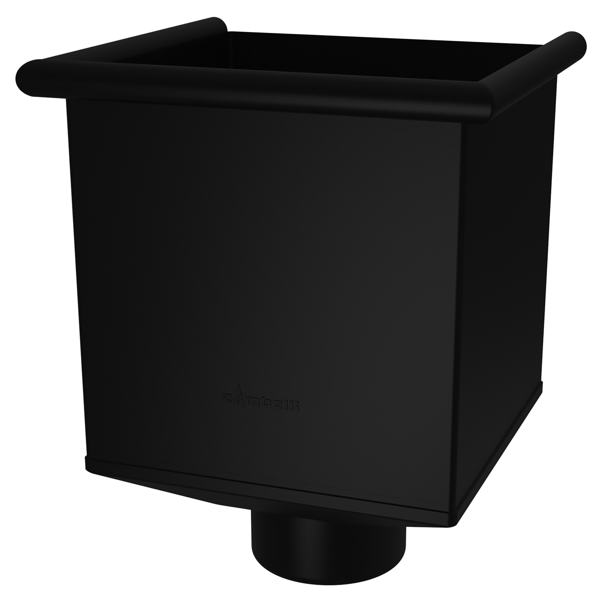 Zambelli Wasserfangkasten quadratisch Ø 100 mm, Schwarz RAL 9005, COLORDUR - 1 Stk.