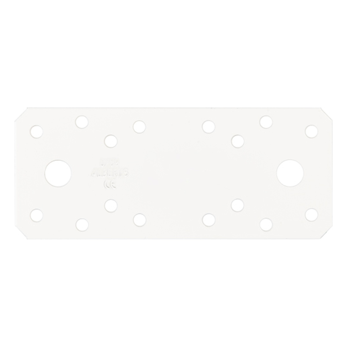 Alberts Flachverbinder, verzinkt, weiß, 135x55x2,5 Alberts Flachverbinder, verzinkt, weiß, 135x55x2,5