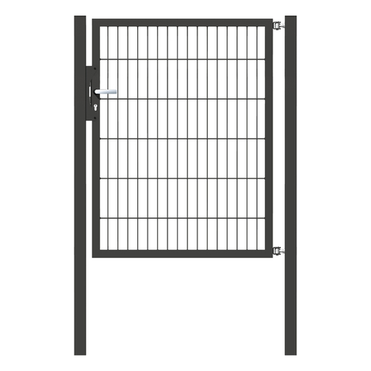 Alberts Einzeltor Flexo, Typ 6/5/6, für Zaunhöhe 1200 mm, 1000 mm breit, anthrazit RAL 7016 - 1 Stk. Alberts Einzeltor Flexo, Typ 6/5/6, für Zaunhöhe 1200 mm, 1000 mm breit, anthrazit RAL 7016 - 1 Stk.