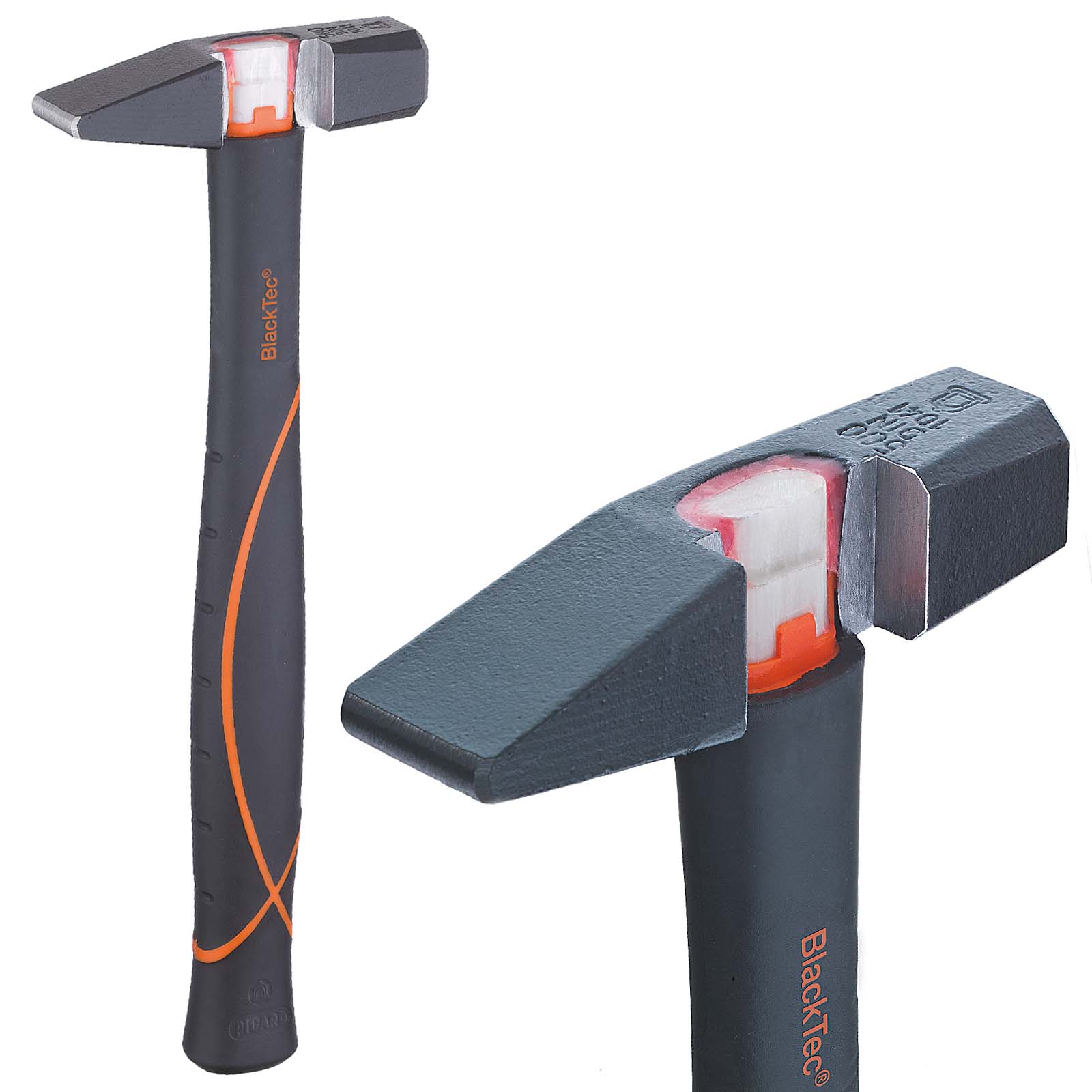 Picard Schlosserhammer BlackTec 327 FS, 300 g, Fiberglasstiel 300 mm, DIN 1041