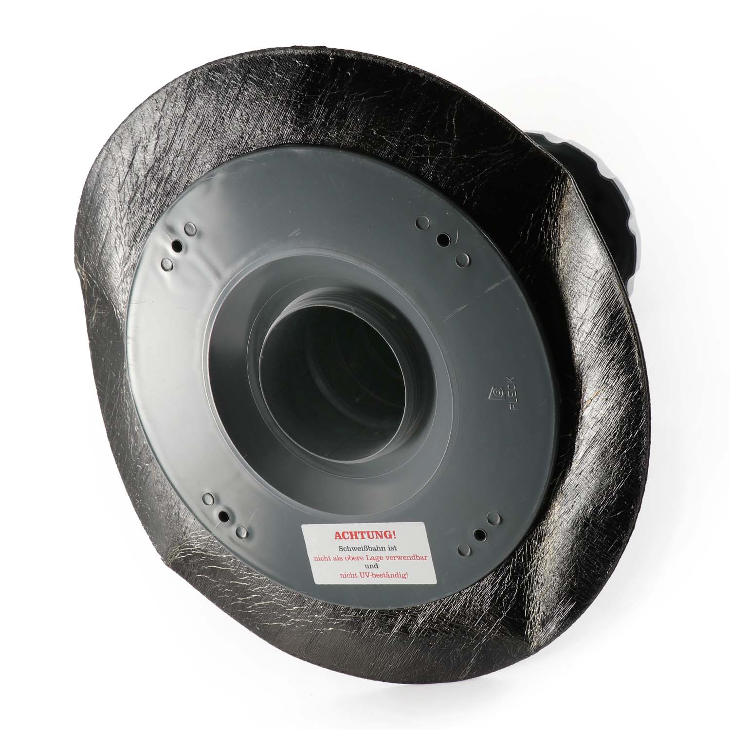 Fleck Flachdachlüfter 4 in 1 DN 125/100 mit Flansch aus Bitumen-Schweißbahn Fleck Flachdachlüfter 4 in 1 DN 125/100 mit Flansch aus Bitumen-Schweißbahn