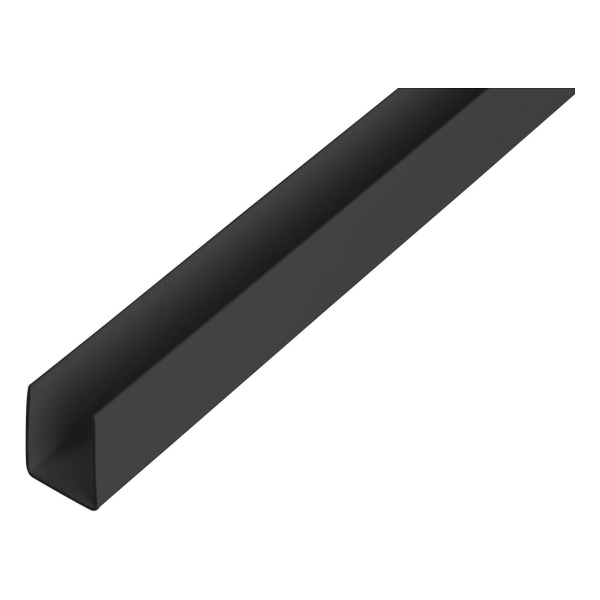Alberts U-Profil, 21 x 10 x 1 x 2600 mm, PVC-U, Farbe: schwarz - 1 Stk.