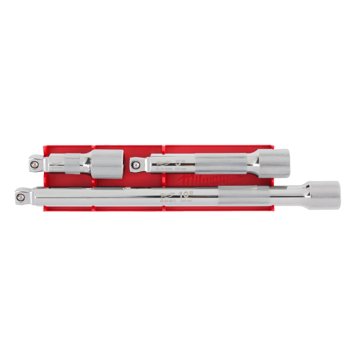 Milwaukee Verlängerungs-Satz 1/2 Zoll 3-teilig, 76, 127 und 254 mm, schwenkbar (Wobble)