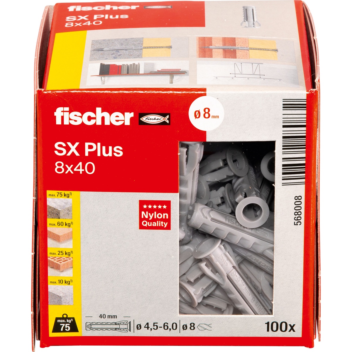Fischer Dübel SX Plus 8x40 mm - 100 Stk. Fischer Dübel SX Plus 8x40 mm - 100 Stk.