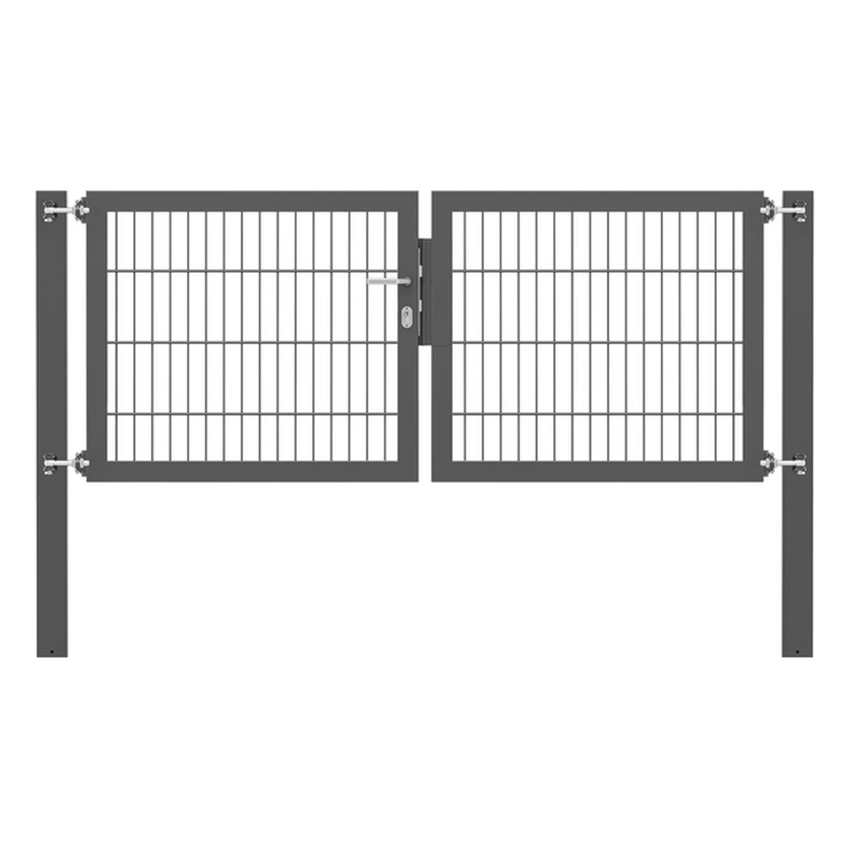 Alberts Doppeltor Flexo Plus, Typ 8/6/8, 800 x 2000 mm, Pfosten: 100 x 100 mm, Stahl roh, feuerverzinkt, anthrazit kunststoffbeschichtet RAL 7016 - 1 Stk.