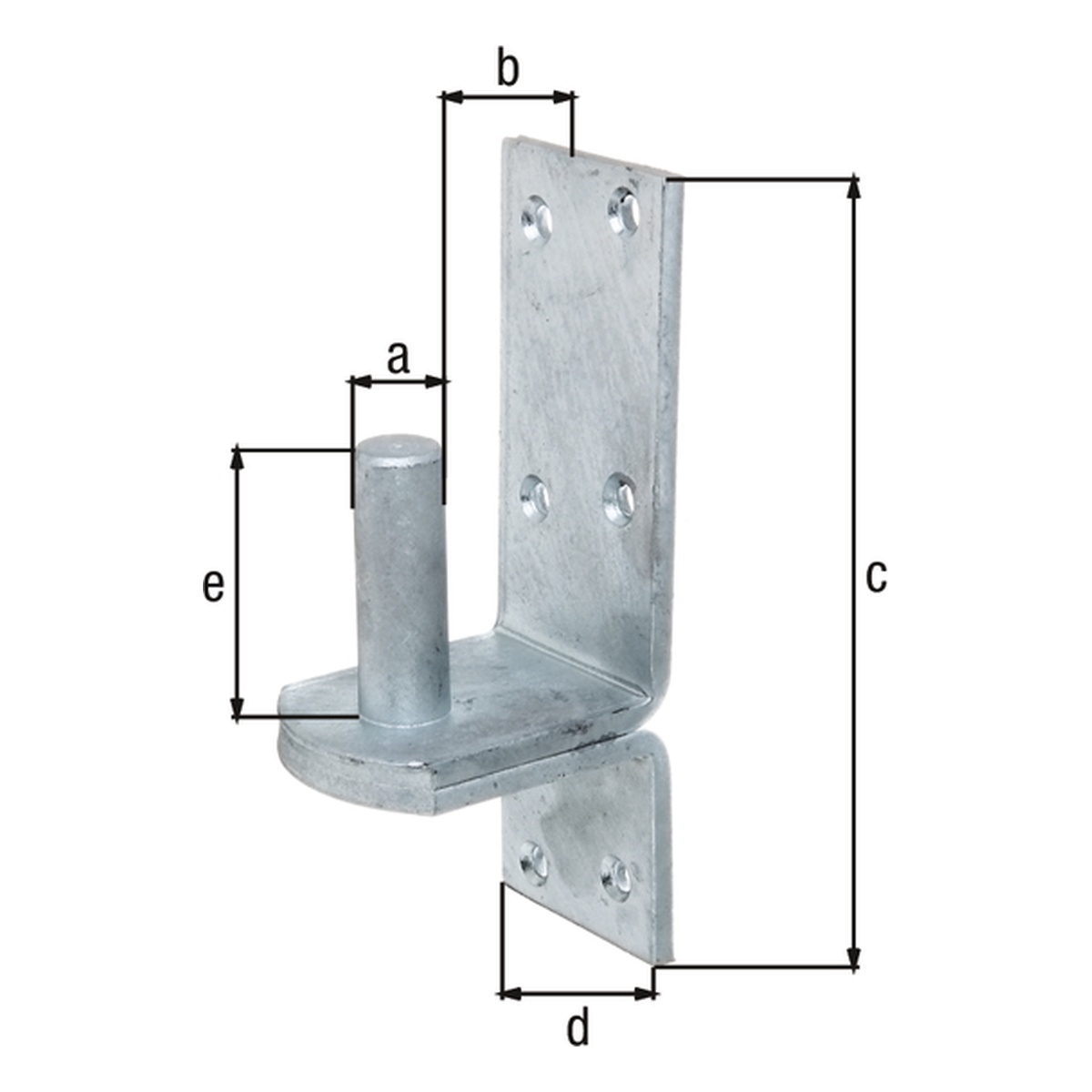 Alberts Kloben auf Platte feuerverzinkt DII Ø20 mm Weit