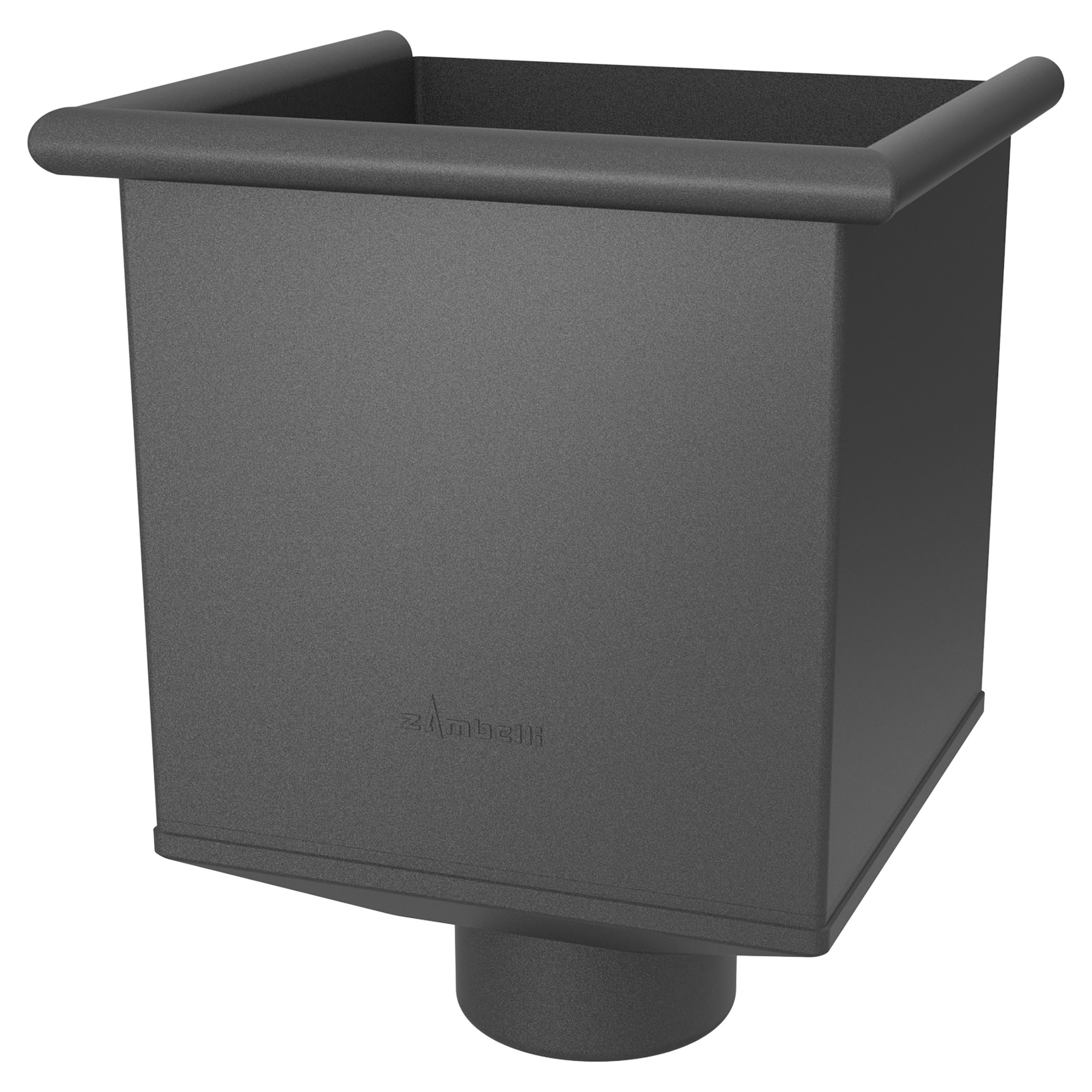 Zambelli Wasserfangkasten quadratisch Ø 100 mm, Grau DB 703, COLORDUR - 1 Stk.