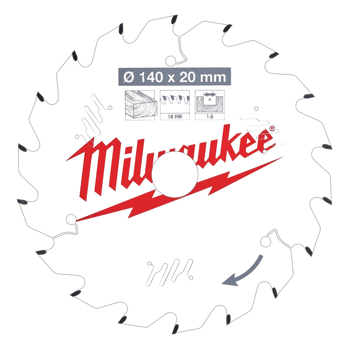 Milwaukee Kreissägeblatt Holz für Akku-Handkreissägen Doppelpack, 2x 165/20 mm Z40 Wechselzahn - 1 Pck.