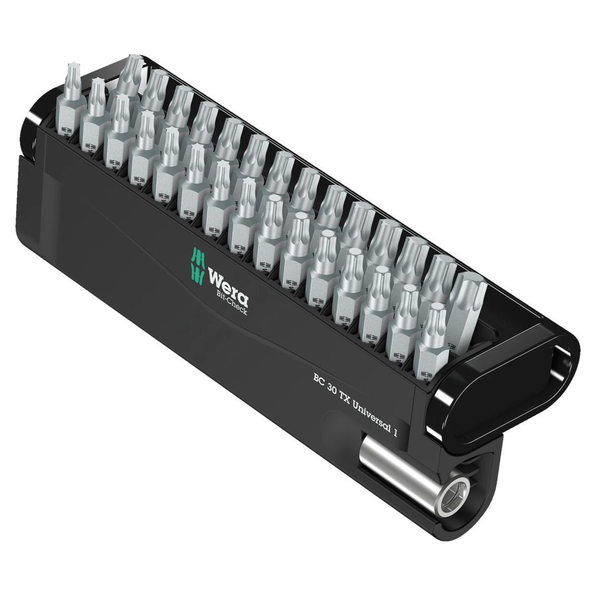 Wera Bit-Set Bit-Check 30 TX Universal 1, 30-teilig, TORX TX 10 bis TX 40 x 25 mm, zähhart, mit Universalhalter