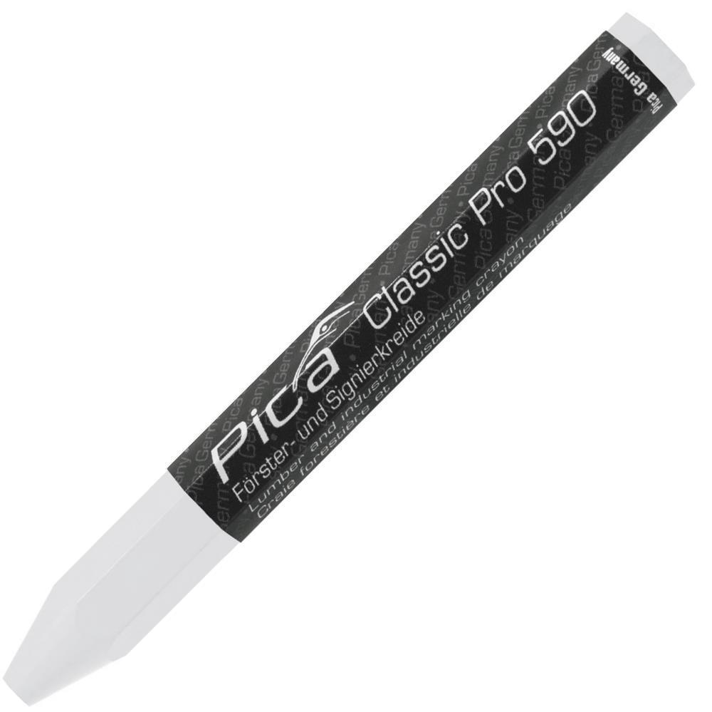 Pica Classic Förster- und Signierkreide Pro 590, 12 × 120 mm, Sechskant, weiß