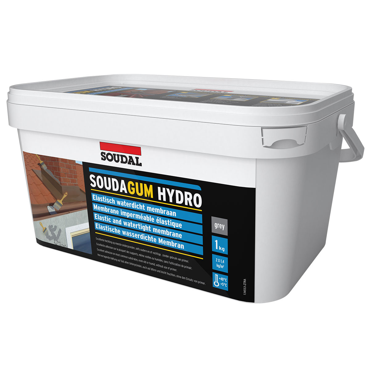 Soudal Soudagum Hydro Kit Flüssigkunststoff Set, 1 kg, Grau - 1 Stk.