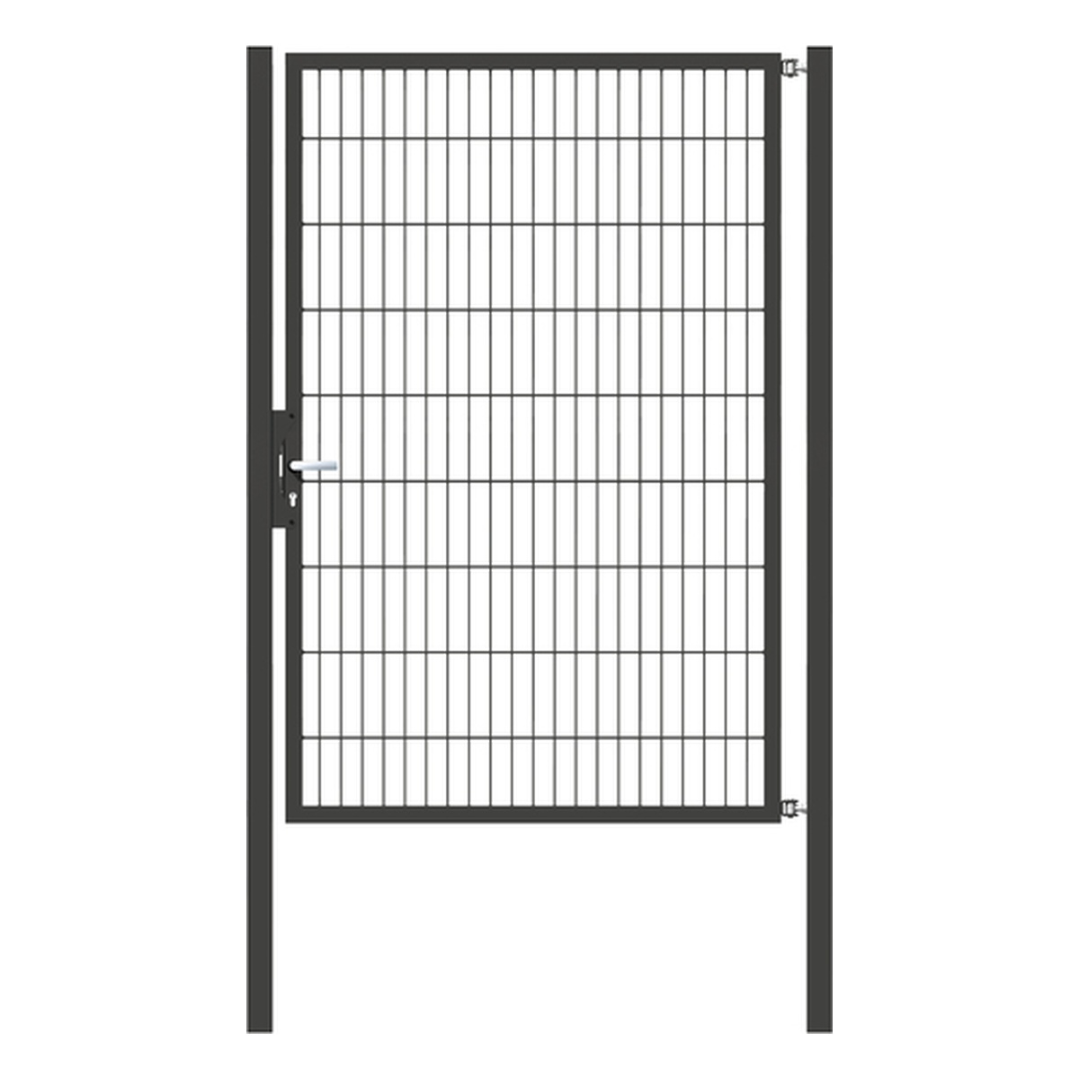 Alberts Einzeltor Flexo, Typ 6/5/6, 1800 x 1250 mm, Pfosten: 60 x 60 mm, Stahl roh, feuerverzinkt, anthrazit kunststoffbeschichtet RAL 7016 - 1 Stk.