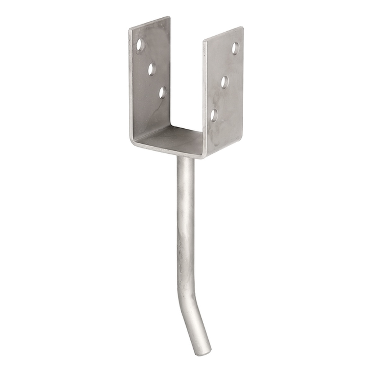 Alberts U-Pfostenträger mit Betonanker aus Rundstahl, 71 x 104 x 200 mm, Edelstahl - 1 Stk.