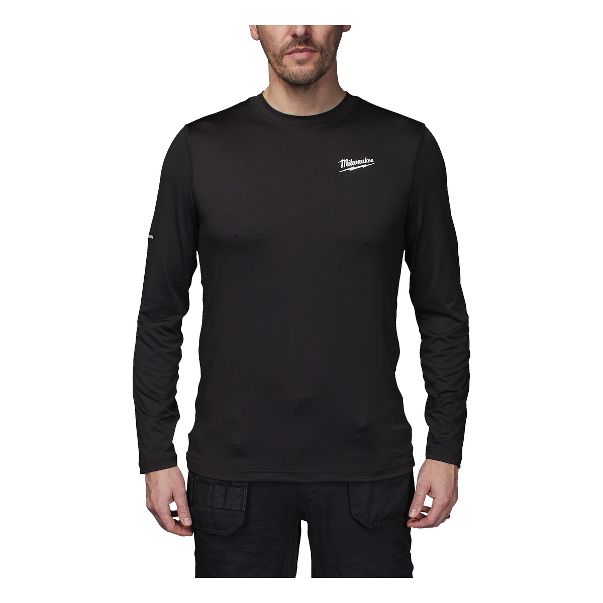 Milwaukee WORKSKIN Unterzieh-Langarmshirt schwarz, mit Fleece-Innenseite