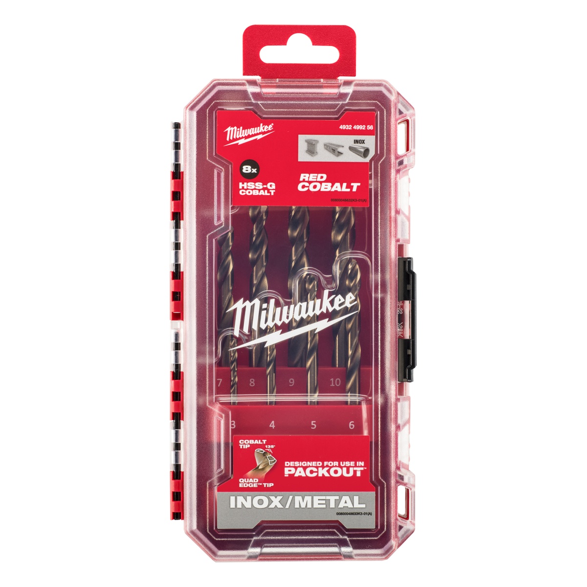 Milwaukee Metallbohrer Set Red Cobalt HSS-G, 8-tlg. - 1 Stk.