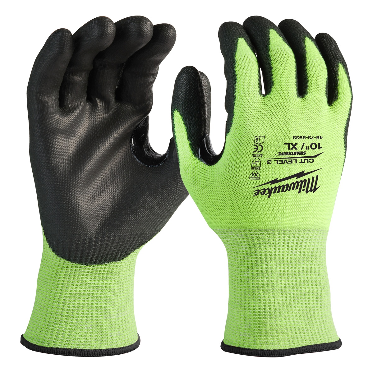 Milwaukee Hi-Vis Schnittschutzhandschuhe Klasse C, PU-beschichtet