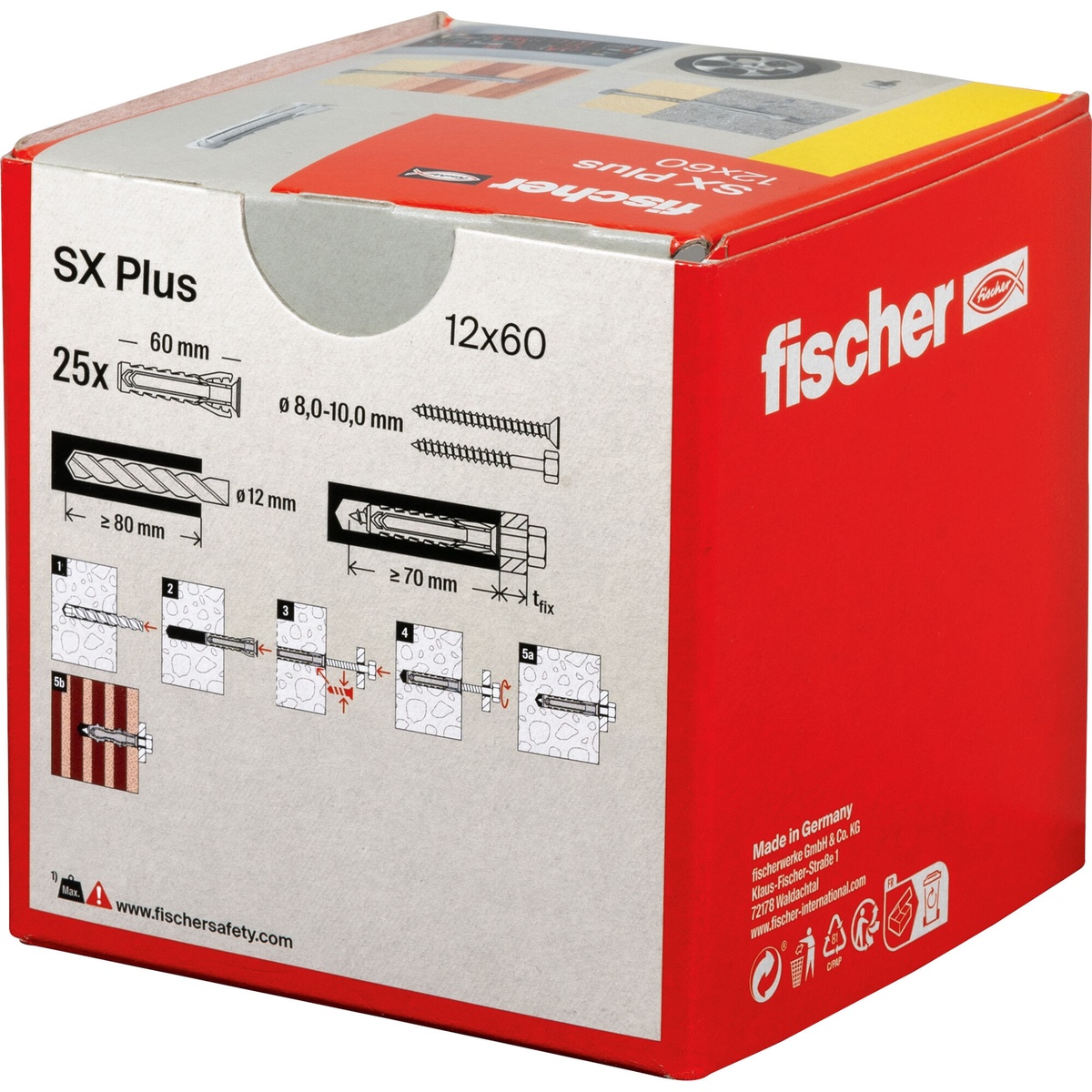 Fischer Dübel SX Plus 12x60 mm 25 Stk. Fischer Dübel SX Plus 12x60 mm 25 Stk.
