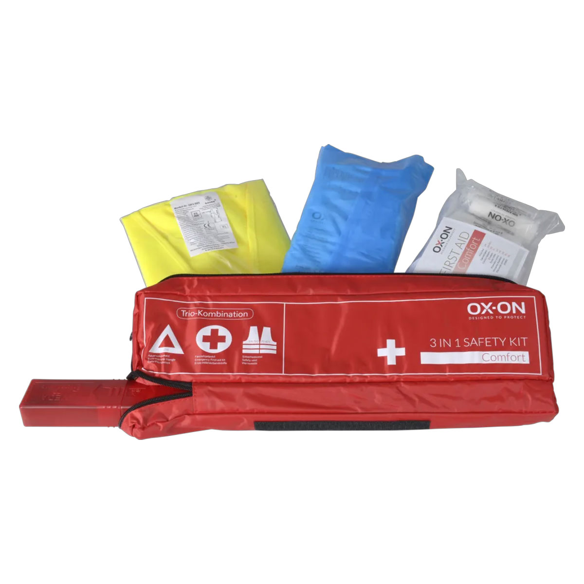 OX-ON 3-in-1 KFZ Safety Kit Erste Hilfe, Warnweste, Warndreieck