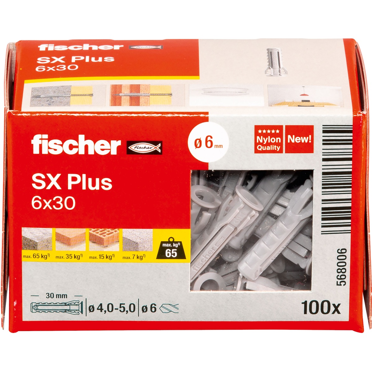 Fischer Dübel SX Plus 6x30 mm - 100 Stk.