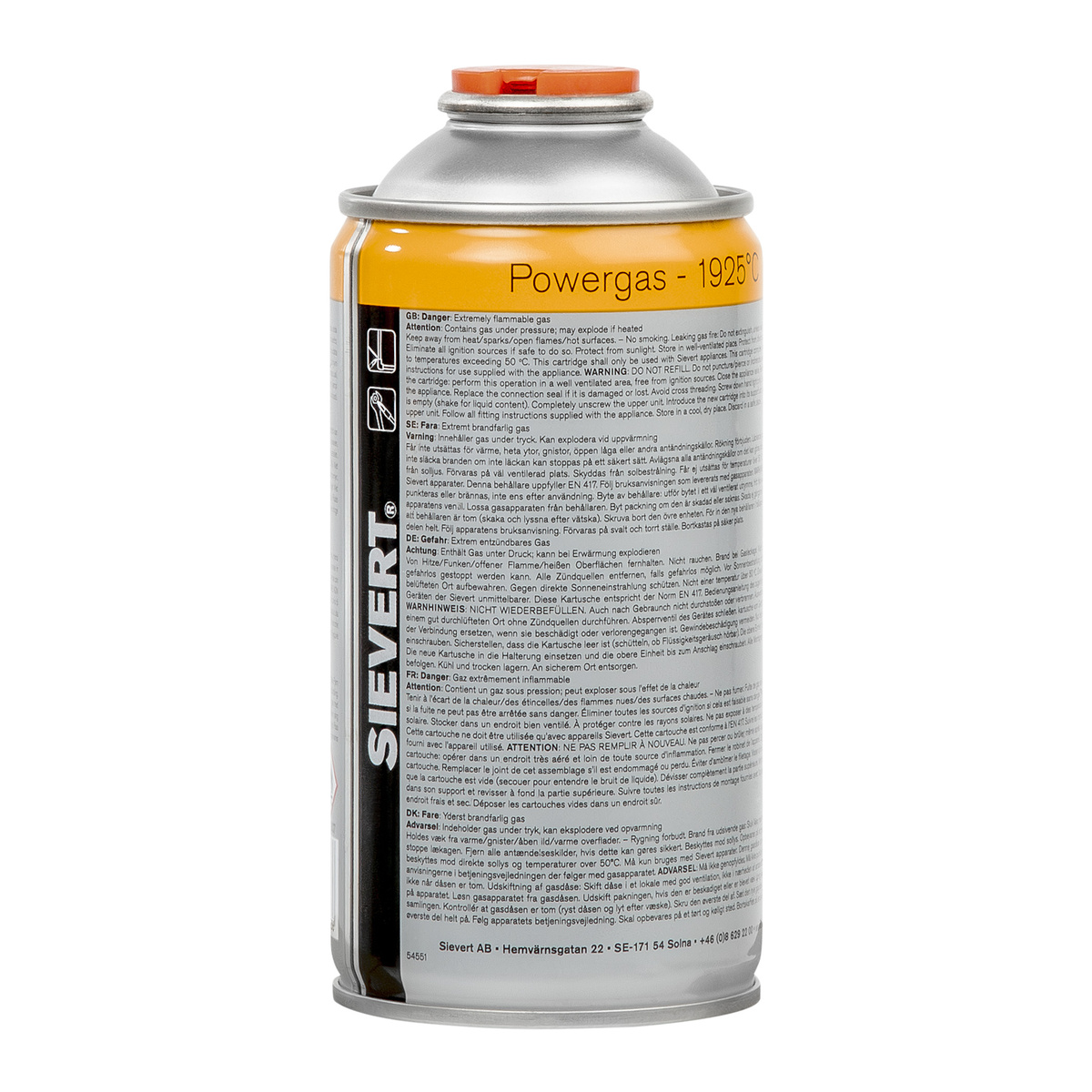 Sievert Schraubkartusche Powergas, Propan-Butan-Gemisch, Gewinde 7/16 Zoll, nach EN 417