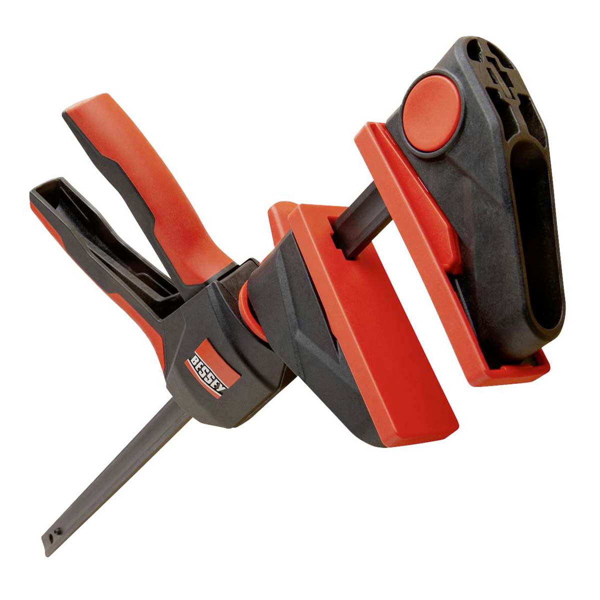 Bessey Einhandzwinge EZ360 mit 360 Grad drehbarem Griff, Spannweite 600 mm, Ausladung 80 mm, 1400 N