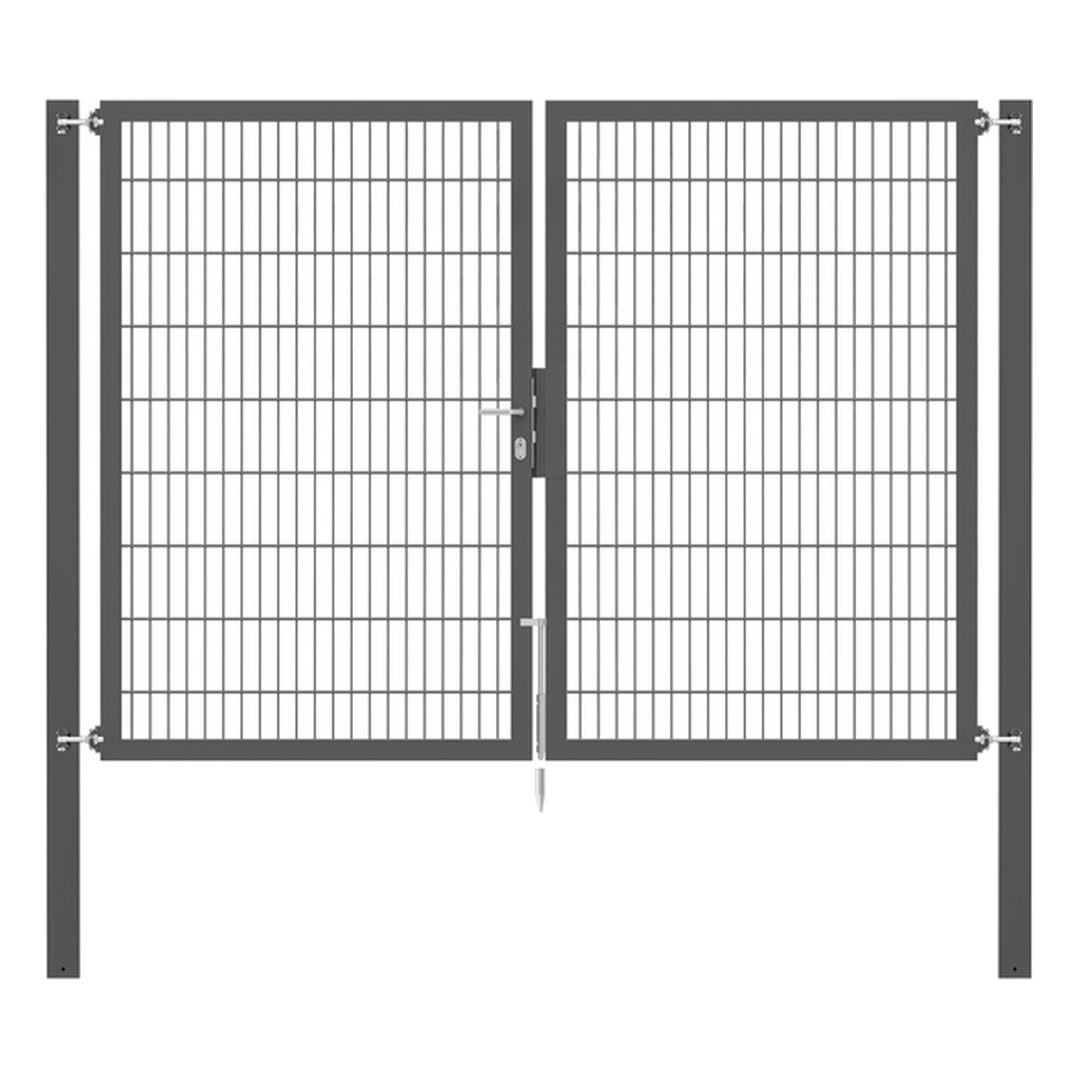 Alberts Doppeltor Flexo Plus, Typ 8/6/8, 1800 x 2500 mm, Pfosten: 100 x 100 mm, Stahl roh, feuerverzinkt, anthrazit kunststoffbeschichtet RAL 7016 - 1 Stk.