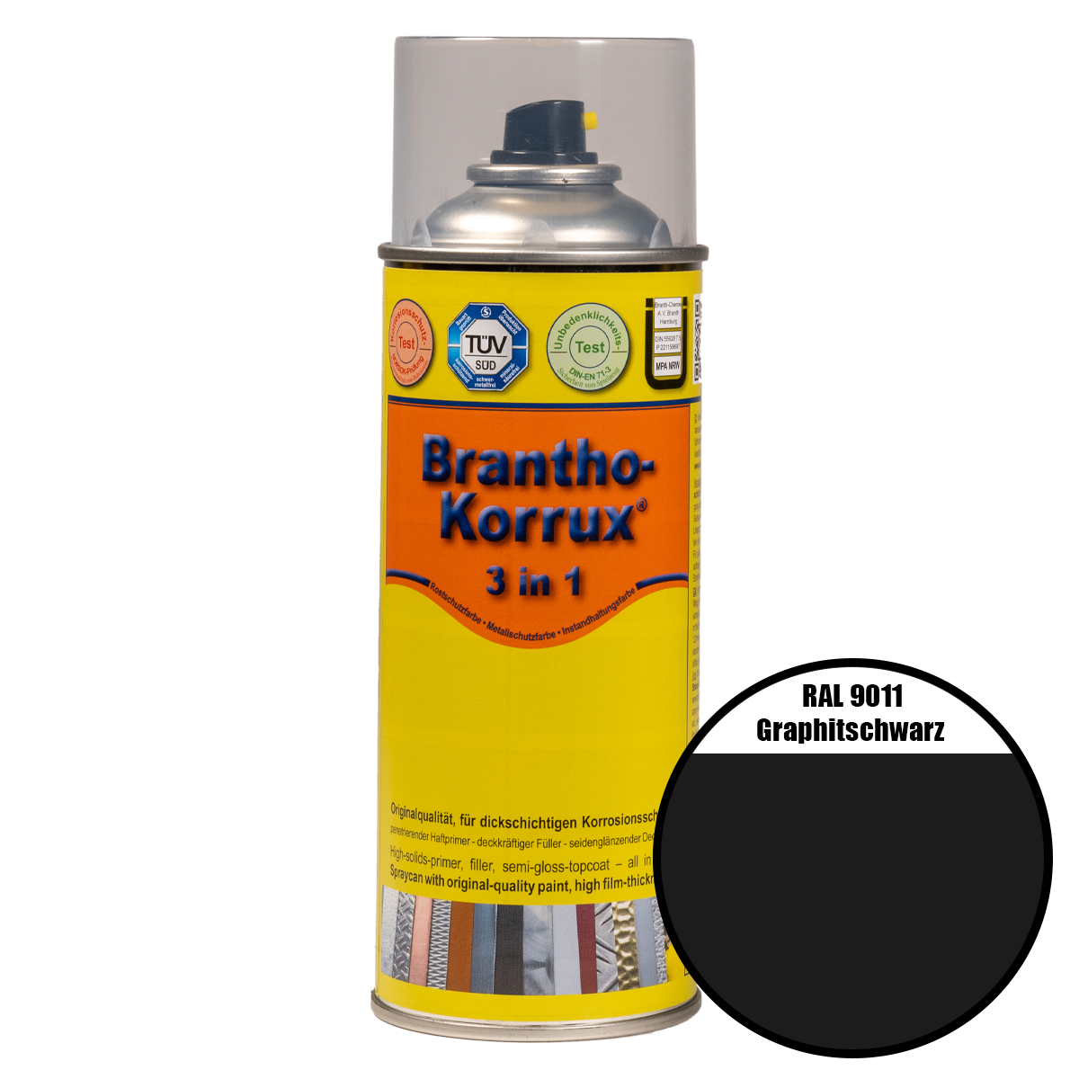 Brantho-Korrux "3 in 1"-Komfortdose RAL 9011 graphitschwarz 400 ml