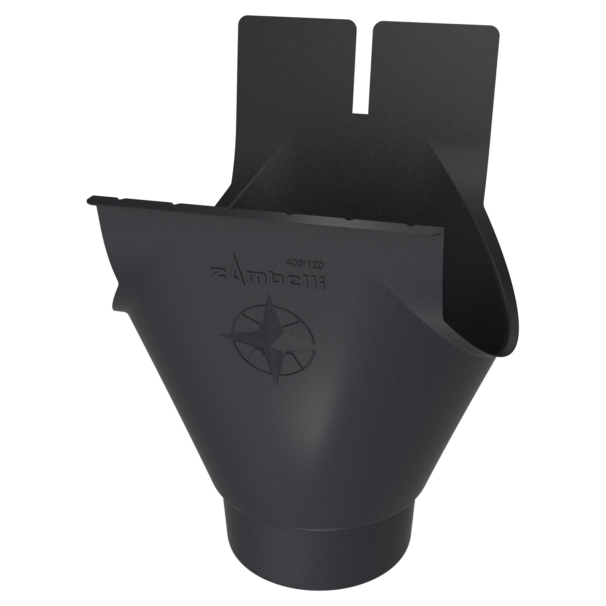 Zambelli Rinnenstutzen Meister-Stutzen oval 400/120, 5-teilig, Anthrazit RAL 7016, COLORDUR, mit Zambelli-Logo - 1 Stk.