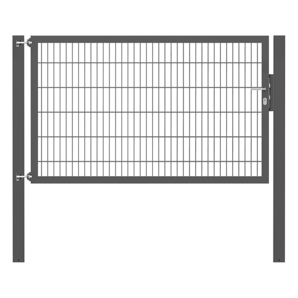 Alberts Einzeltor Flexo Plus, Typ 8/6/8, 1200 x 2000 mm, Pfosten: 100 x 100 mm, Stahl roh, feuerverzinkt, anthrazit kunststoffbeschichtet RAL 7016 - 1 Stk.