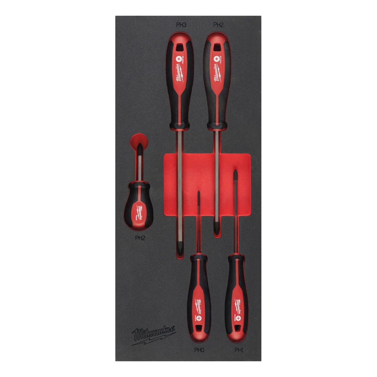 Milwaukee Tri-Lobe Schraubendreher Einlage 5-teilige PH Einlage für Werkstattwagen 78 cm - 1 Stk.