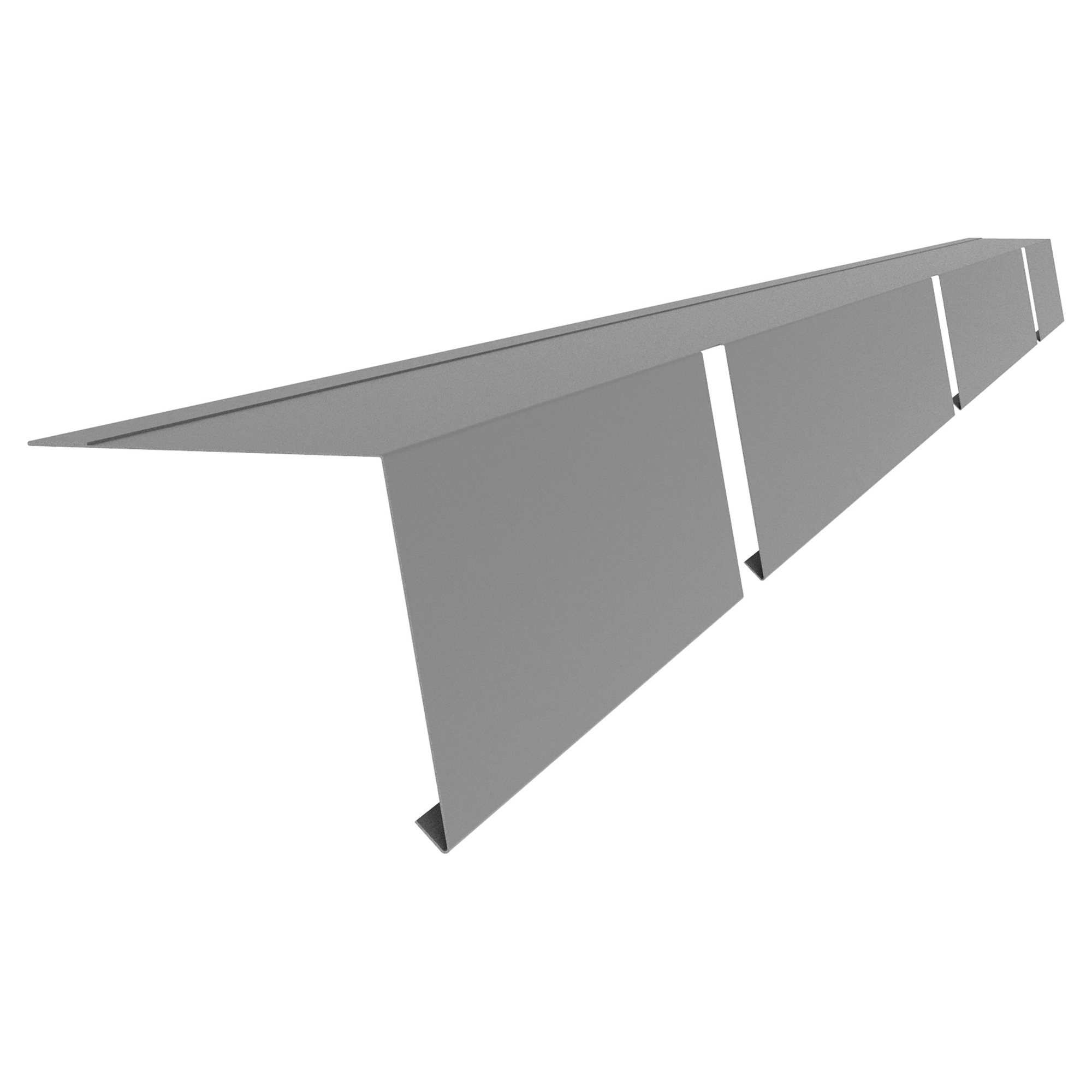 Zambelli Traufblech für Sandwichpaneel-Rinnenhaken, Weißaluminium RAL 9006, COLORDUR, 2030 mm, 90 x 86 mm, Umbug 10/15 mm, 80° - 1 Stk.