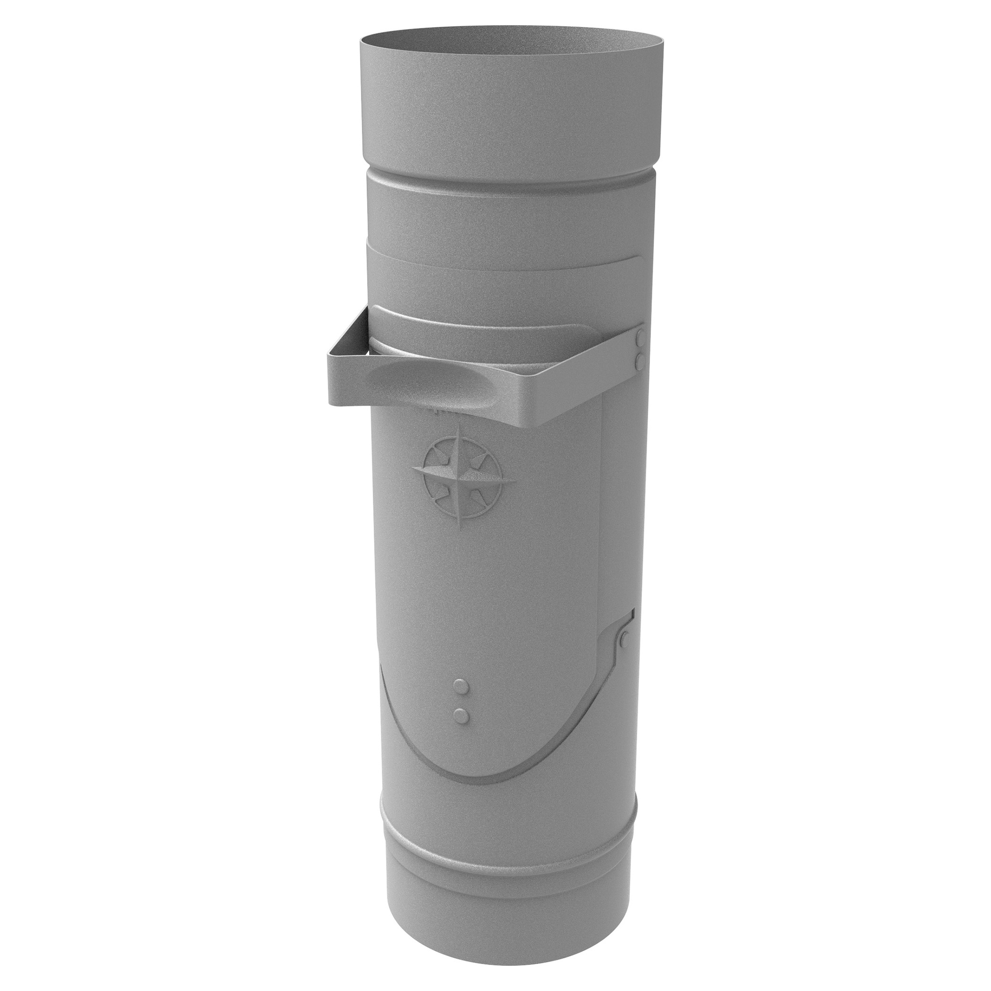 Zambelli Regenwasserklappe Ø 120 mm, Weißaluminium RAL 9006, COLORDUR, mit Sieb, mit Zambelli-Logo - 1 Stk.