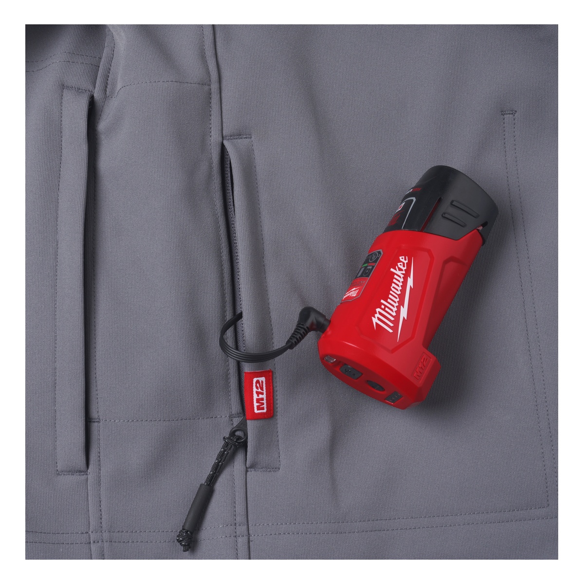 Milwaukee Akku-Heizjacke Herren XXL, Grau, ohne Akkus und Ladegerät, M12 HJGREY5-0 - 1 Stk.