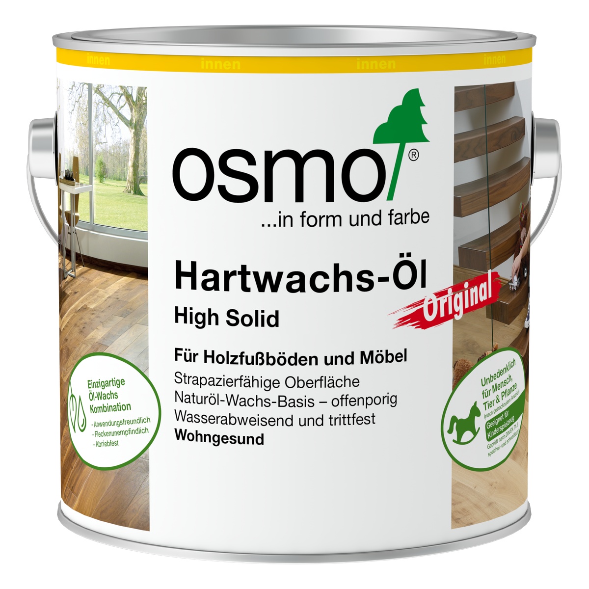 Osmo Hartwachs-Öl 2,5 l Farblos, seidenmatt Osmo Hartwachs-Öl 2,5 l Farblos, seidenmatt
