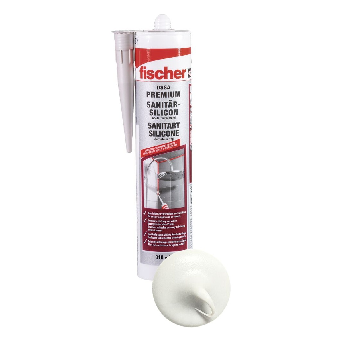 fischer Sanitärsilicon DSSA 310 weiß 310 ml - 1 Stk. fischer Sanitärsilicon DSSA 310 weiß 310 ml - 1 Stk.