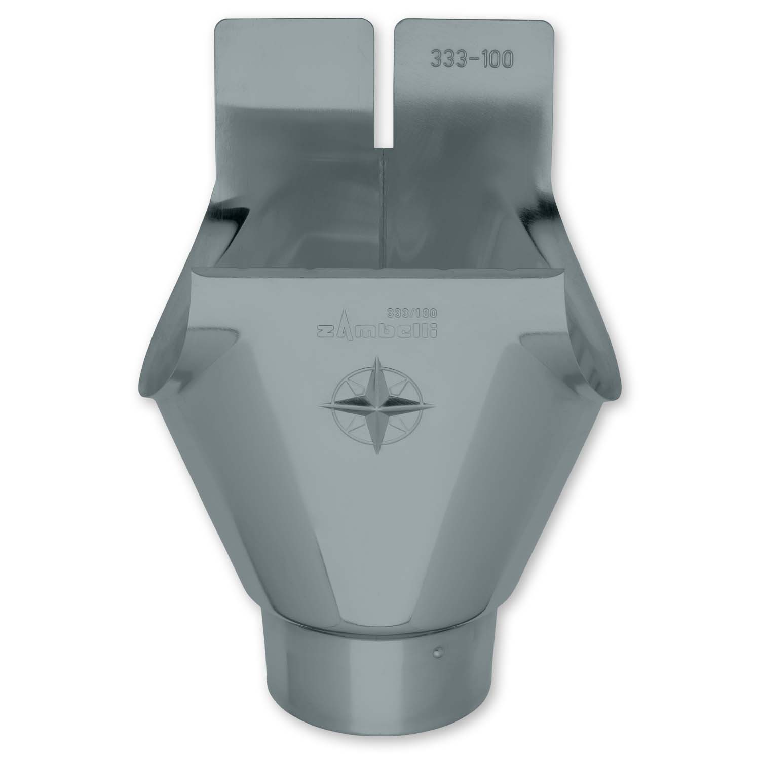 Zambelli Einhangstutzen oval 400/120 mm, 5 tlg, verzinkt, Anthrazit