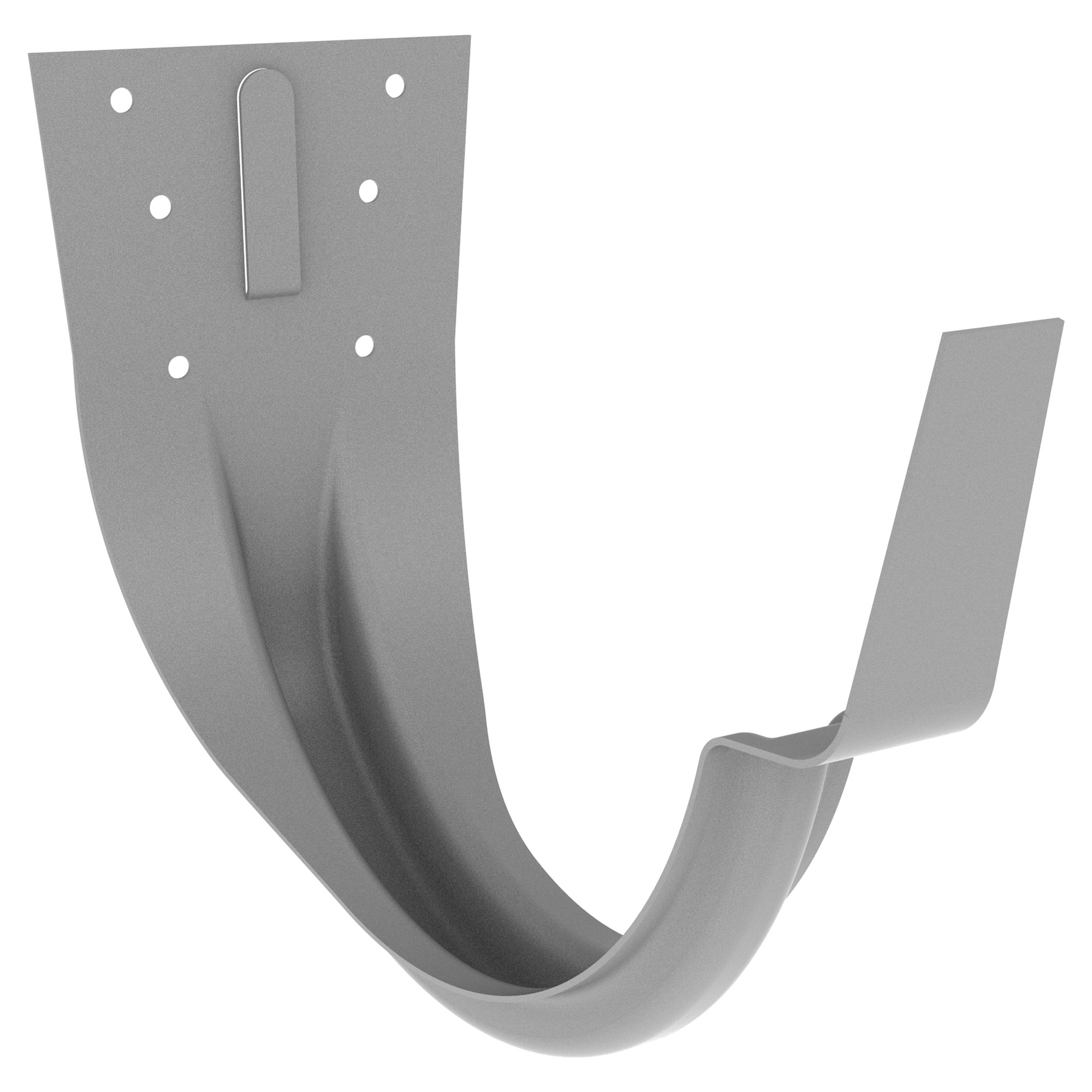 Zambelli Stirnbretthalter Feder/Feder halbrund 400, 5-teilig, Weißaluminium RAL 9006, COLORDUR - 1 Stk.