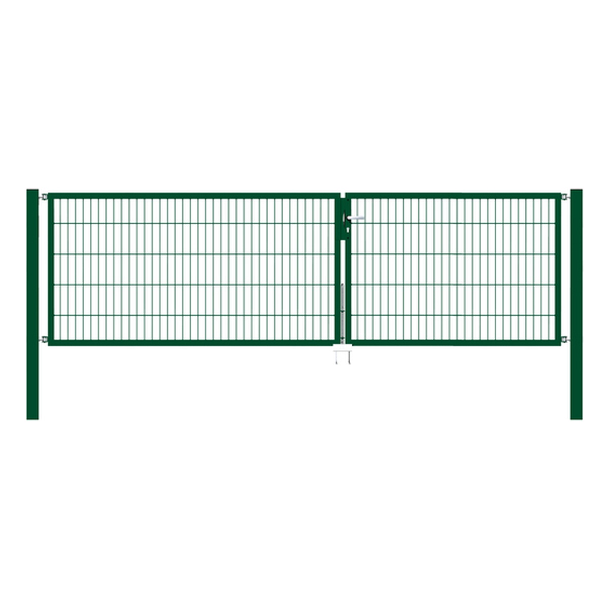 Alberts Doppeltor Flexo, Typ 6/5/6, 1000 x 3500 mm, Pfosten: 80 x 80 mm, Stahl roh, feuerverzinkt, grün kunststoffbeschichtet RAL 6005 - 1 Stk.